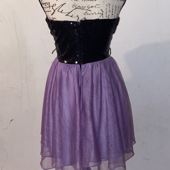 Black and Purple Sequenced Dress - Picture 3 of 4